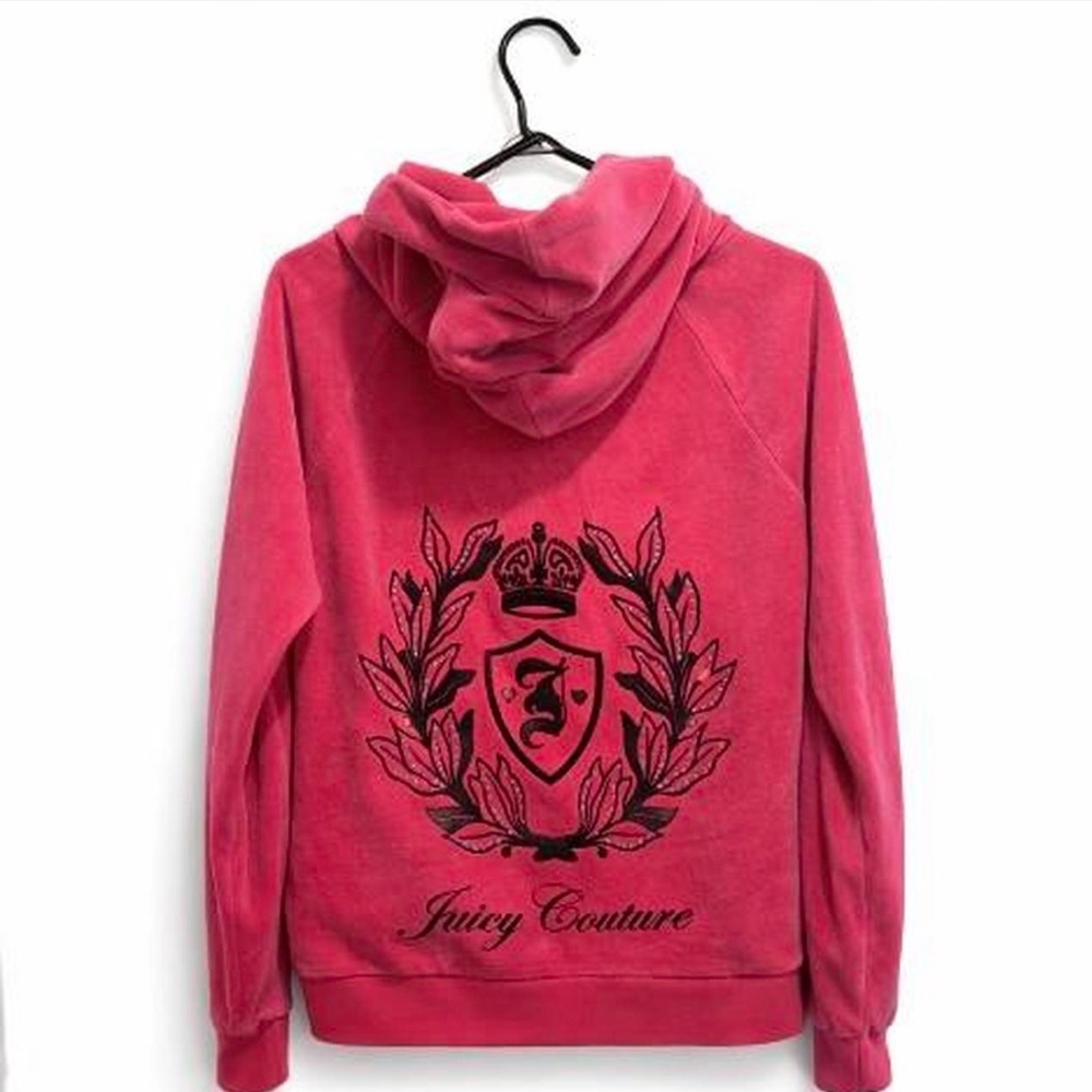 Vintage Juicy Couture Hot Pink Velour Zip Hoodie And Joggers *FULL SET*